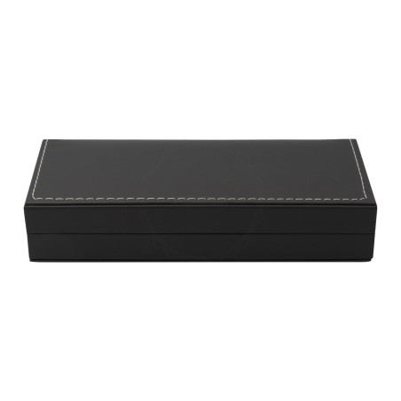 Czarne pudełko prezentowe ze skóry ekologicznej [P0201]