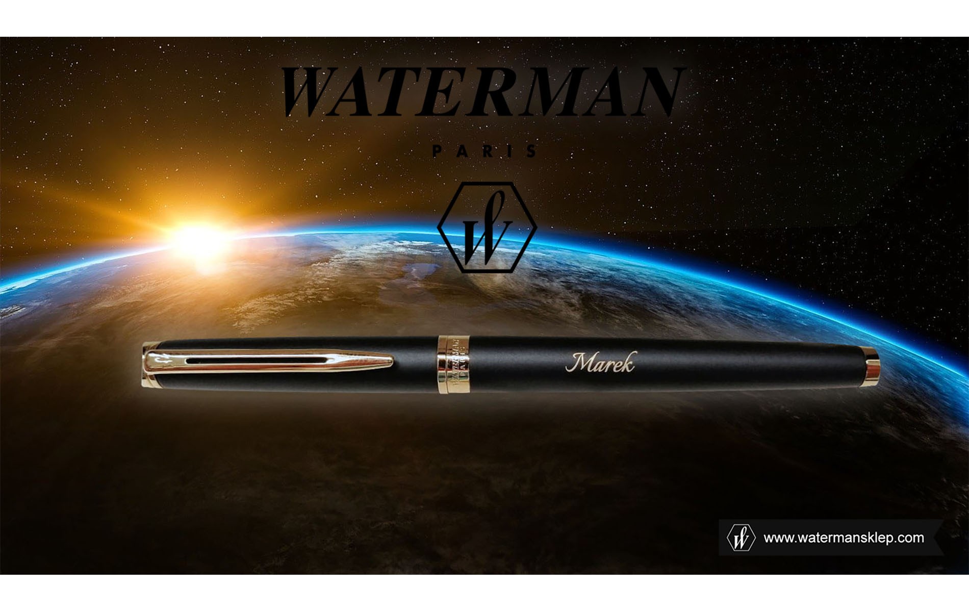  Pióro wieczne Waterman Hemisphere czarne matowe GT [S0920710] z grawerem w kosmosie