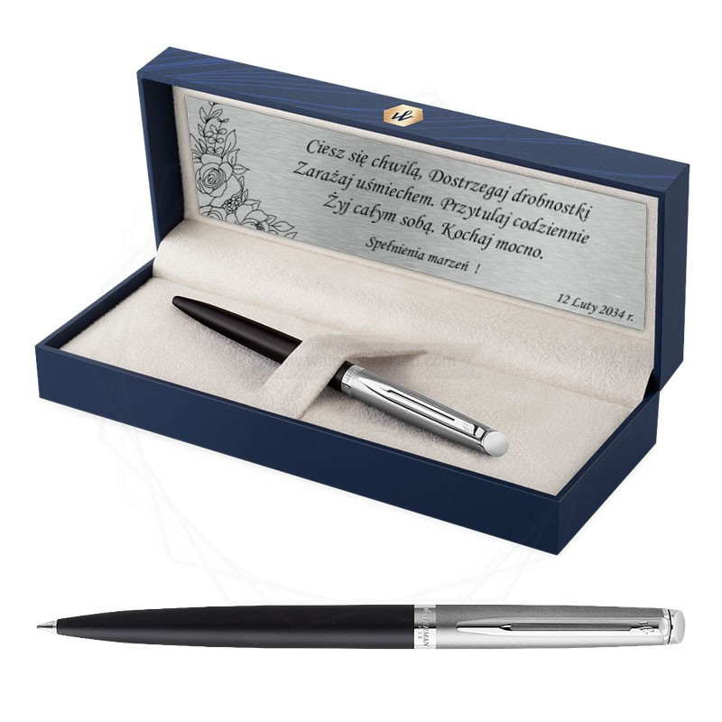 Zestaw Waterman Hemisphere czarny CT z grawerem