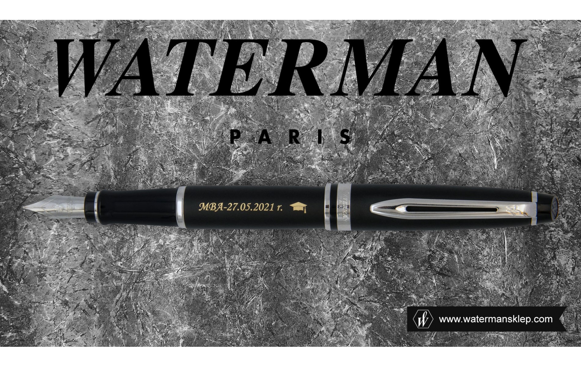  Pióro wieczne Waterman Expert czarne matowe CT [S0951840] z grawerem