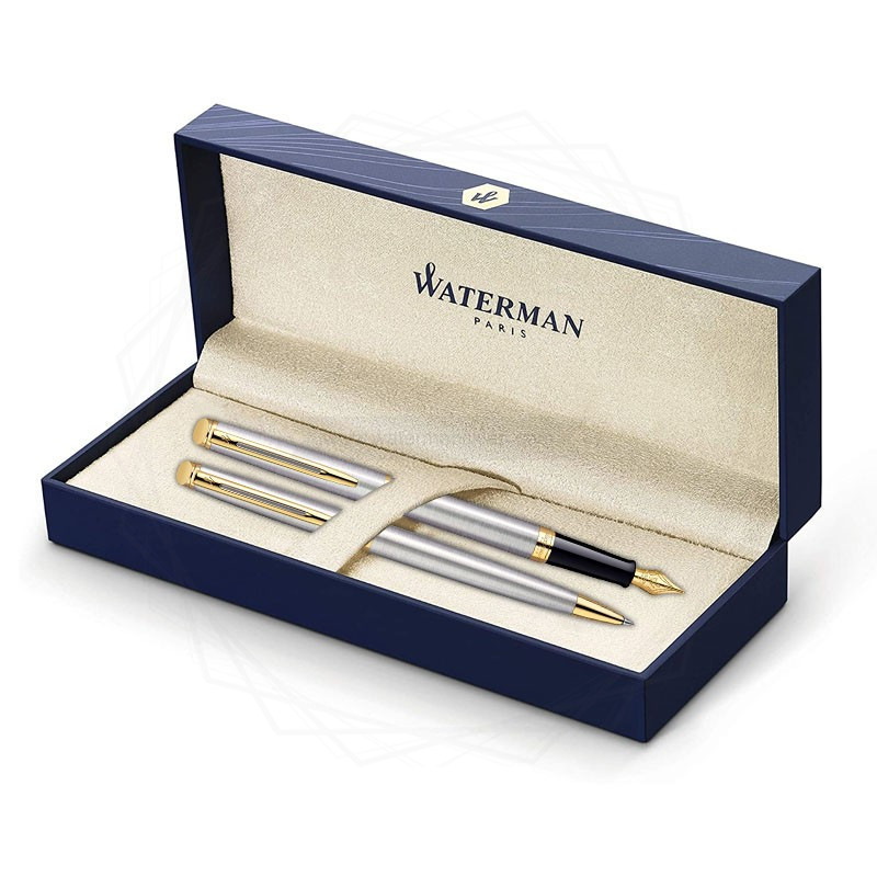 Zestaw Waterman pióro + długopis Hemisphere stalowe GT [KPLH002]  