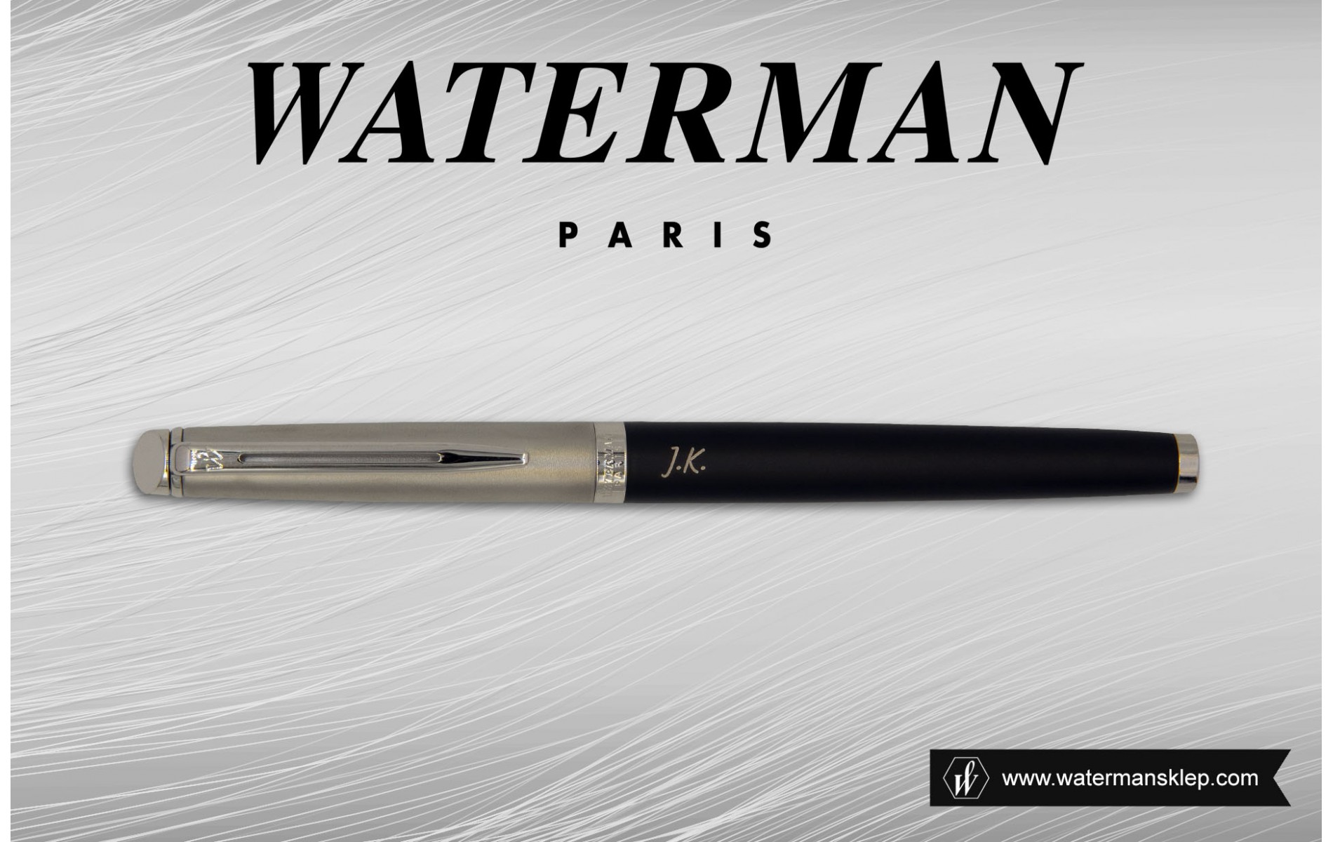  Pióro wieczne Waterman Hemisphere Essential Metaliczne Czarne CT [2146578] z grawerem
