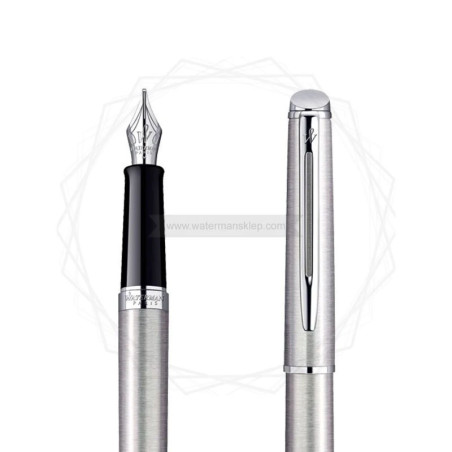 Długopis i Pióro Waterman Hemisphere stalowy CT w Pudełku z Grawerem [S0920470/2]