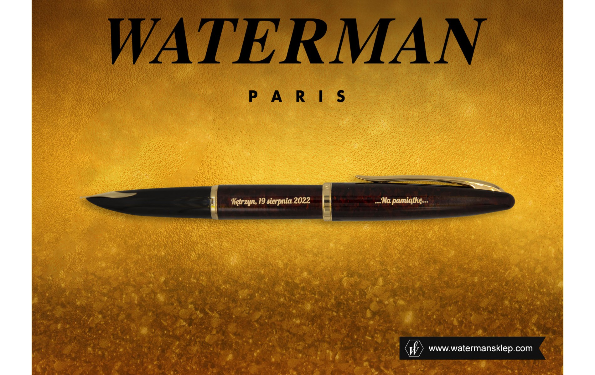  Pióro Waterman Carene GT w kolorze bursztynowym z grawerem