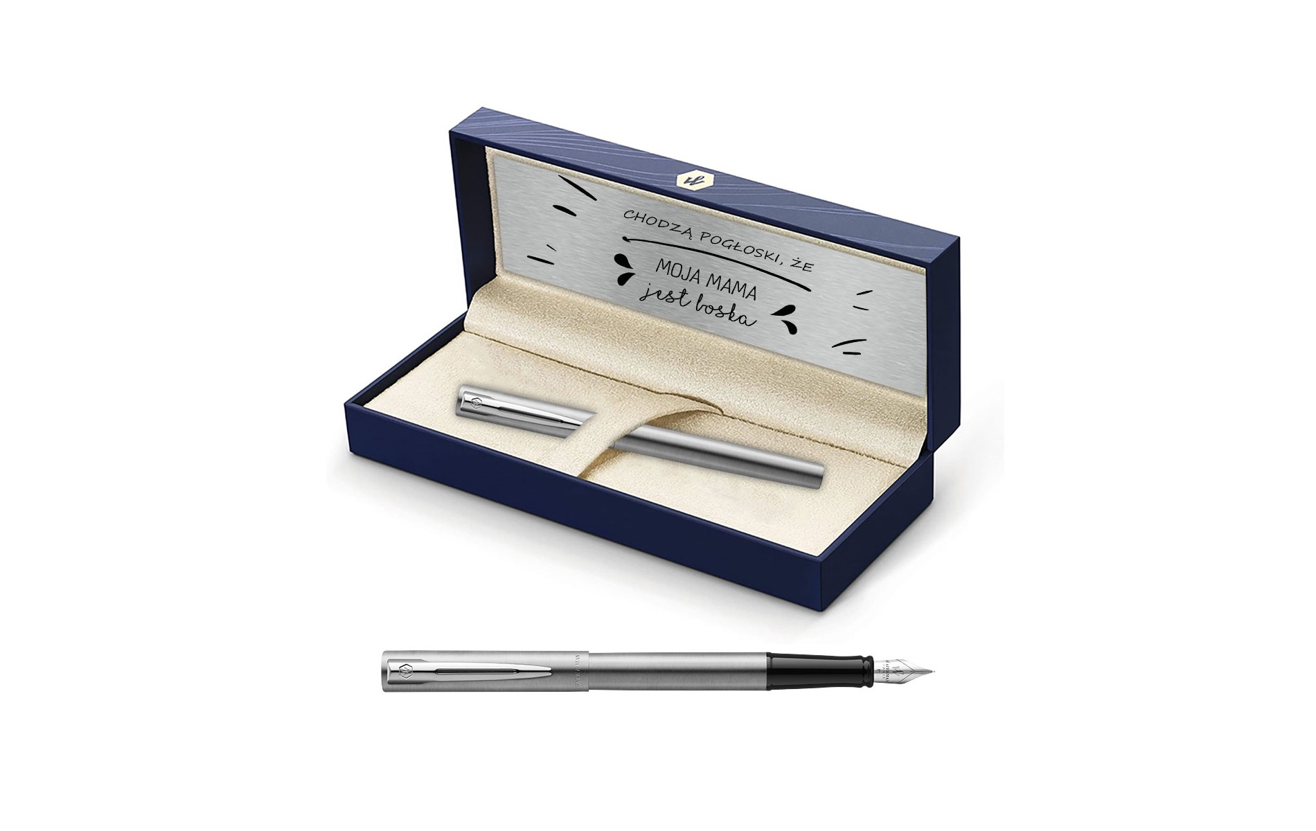 X-TAGE PURE ALUMINIUM【ROUND M】 Pióro wieczne Waterman Hemisphere stalowe CT w Pudełku z