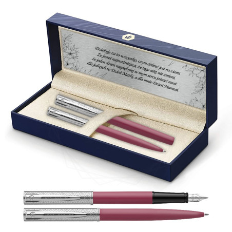 Długopis i Pióro Waterman Allure Deluxe Różowy CT w Pudełku z Grawerem [2174513/4]