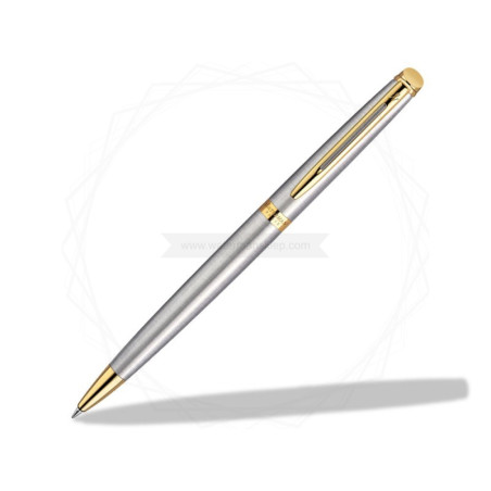 Długopis i Pióro Waterman Hemisphere stalowy GT w Pudełku z Grawerem [S0920370/5]