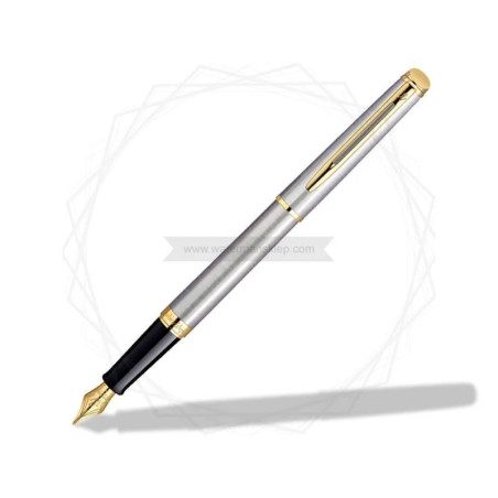 Długopis i Pióro Waterman Hemisphere stalowy GT w Pudełku z Grawerem [S0920370/5]