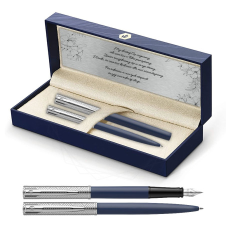 Długopis i Pióro Waterman Allure Deluxe Niebieski CT w Pudełku z Grawerem [2174512/3]