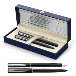 Długopis i Pióro Waterman Allure czarne matowe CT w Pudełku z Grawerem [2068192/6]Długopis i Pióro Waterman...