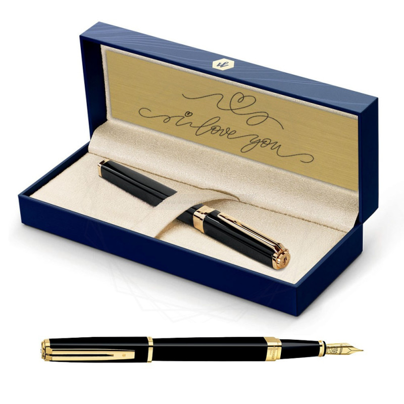 Pióro wieczne Waterman Exception Slim czarne GT w Pudełku z Grawerem [S0636930/1]  