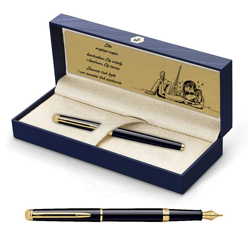 Pióro wieczne Waterman Hemisphere czarne GT w Pudełku z Grawerem [S0920610/5]  