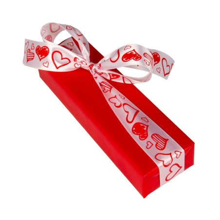 Pakowanie prezentów - papier czerwony w serca (WZ0039)