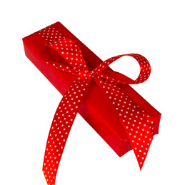 Pakowanie prezentów - papier czerwony w groszki (WZ0040)Pakowanie prezentów -...