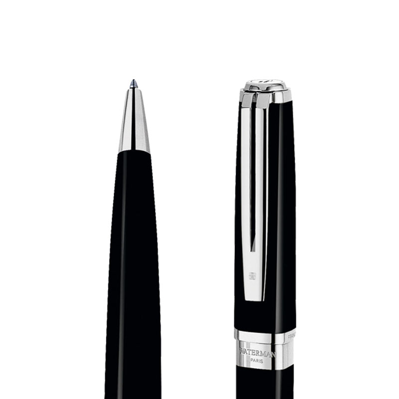 Długopis Waterman Exception Slim czarny ST w przekroju