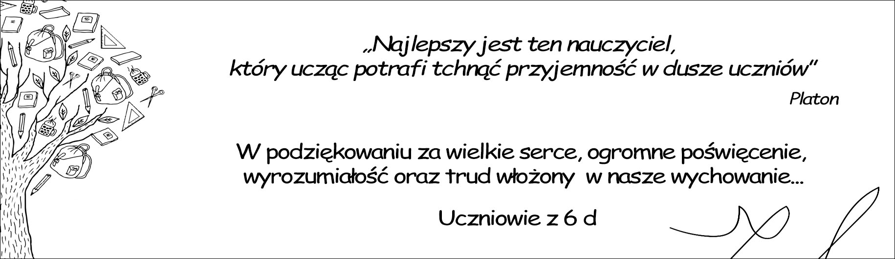 Tabliczka z życzeniami dla nauczyciela nr 2